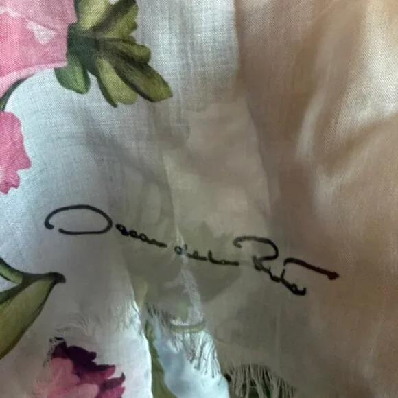 oscar de la renta | poppies & grapes modal cashmere scarf - Picture 6 of 9